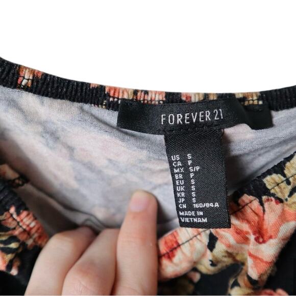 Forever 21- Off the Shoulder Floral Dress Size Small Knit Dress Bodycon Summer - Picture 3 of 10